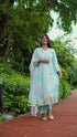 Sky Blue Gota Work Anarkali Set with Dupatta